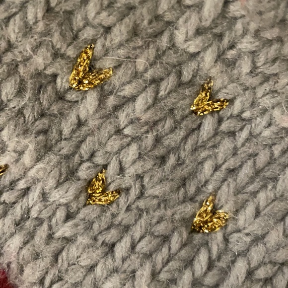 Gold Heart Giant Pom Pom Beanie - Picture 2 of 4